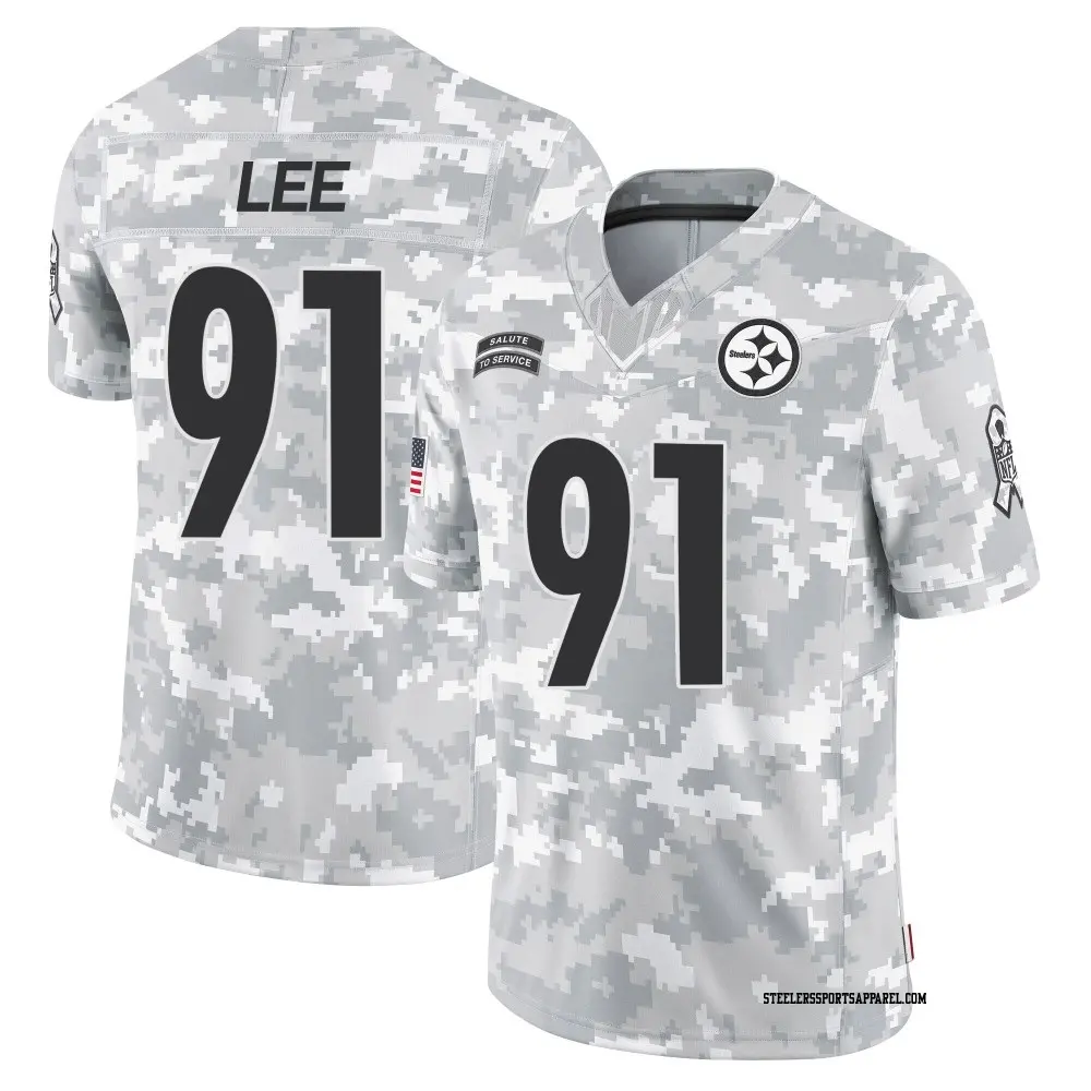 Limited Arctic Camo Men's Logan Lee Pittsburgh Steelers 2024 Salute to Service Jersey